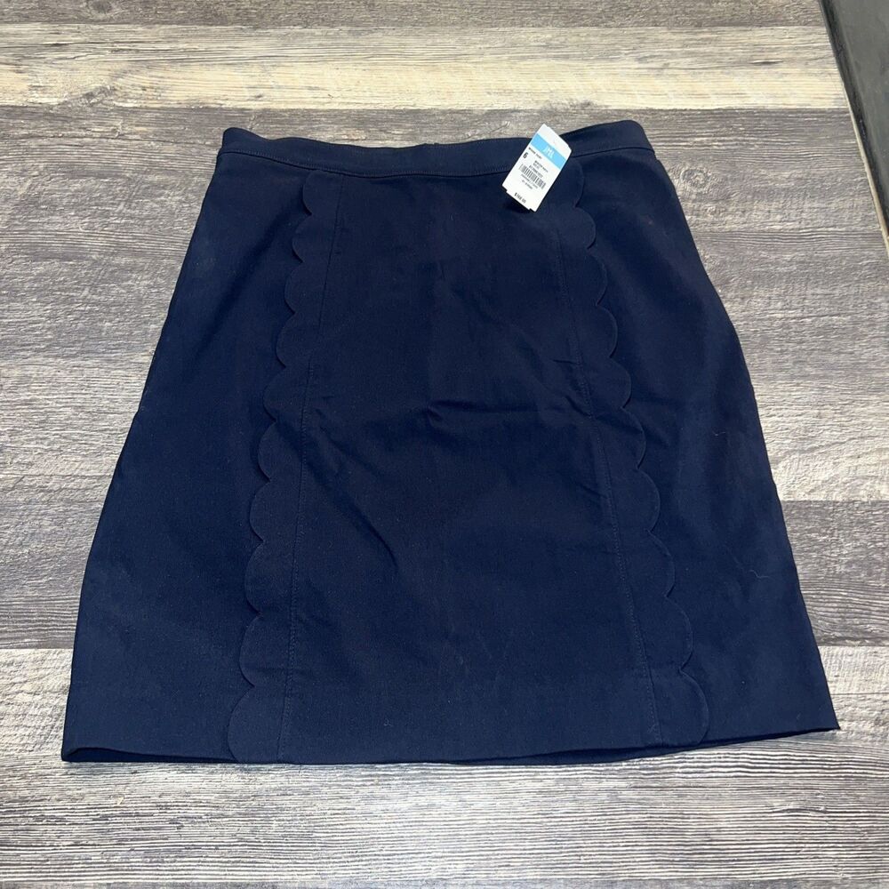 NWT J.McLaughlin Winnie Navy Scalloped Pencil Skirt Size 6 $168